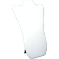 FindingKing White Leather Padded Necklace Pendant Bust Showcase Display 14 1/8"