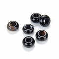 Adabele 10pcs Natural Black Onyx White Striped Pattern Gemstone 14mm Donut Rondelle Beads Large Hole ID 5.6mm for DIY Craft Jewelry Making GW-A14 - color: Black Onyx, size: 14mm x 8mm - 10pcs