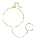 adoyi Gold Bracelets for Women, 14K Gold Plated Stackable Bracelet Stack Set Adjustable Charm Paperclip Chain Cuban Link Layered Waterproof Jewelry Sets Gifts for Womens - color: Gold Style F