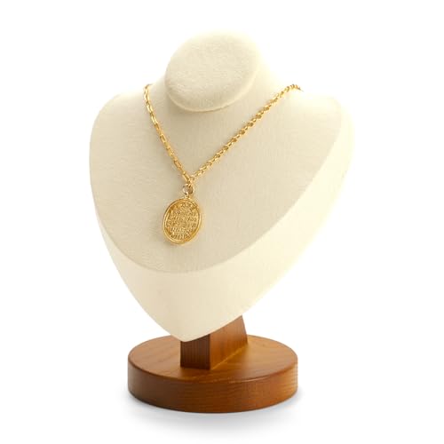 Jewelry Bust Necklace Display Microfiber Jewelry Necklace Display Stand for Show Selling - color: White