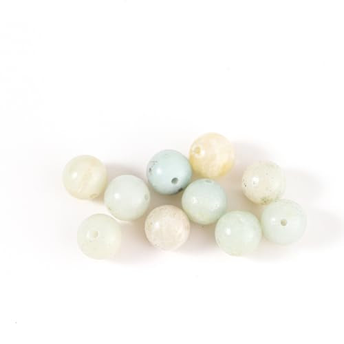 100Pcs Natural Stone 6mm Amazonite Round Loose Gemstone Energy Healing Beads Hole Size 1mm DIY Smooth Beads for Bracelet Necklace Earrings Jewelry Making - color: Amazonite, size: 6mm