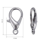 HDSupplies 50 Pieces - Lobster Clasps - Gunmetal Black - 21x12mm w/ 2mm Hole - color: Gunmetal Black, size: 21x12mm