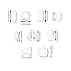 Nautical & Summer Fun Polymer Clay Cutters Set - 9pcs Coastal Shapes Including Lighthouse, Anchor, Ship Wheel, Ice Cream & Sunglasses for DIY Earring Jewelry, Soft Clay Crafts & Scrapbooking - color: Q color