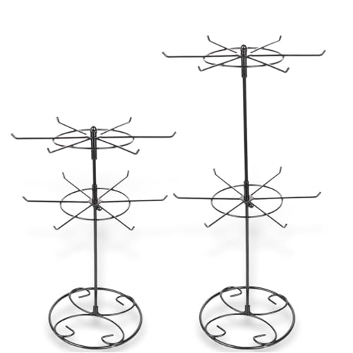 2 Tier Jewelry Display Holder,Retail Spinner Display Stand,Rotating Bracelet Storage Rack,Dressing Table,Black (2 pieces） - color: Black 2Pcs