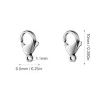 [10MM/ 120PCS] Stainless Steel Lobster Clasps for Jewelry Making 304 Stainless Steel Lobster Claw Clasps Bulk for DIY Crafts Jewelry Making - color: 10mm stainless steel