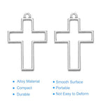 PATIKIL Alloy Open Back Bezel Pendants, Cross Shape Hollow Resin Pendant Frame for DIY Crafts Earrings Necklace Bracelet Making - color: Silver Tone