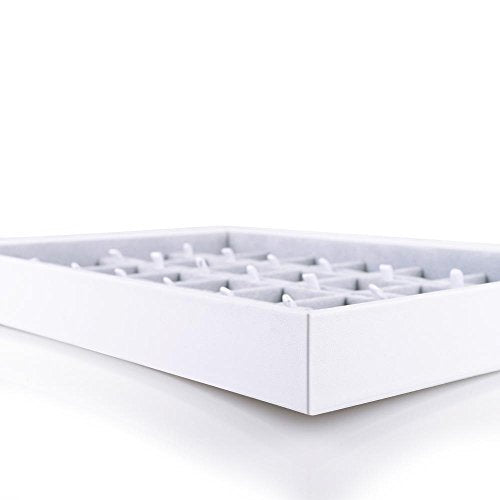 Oirlv Velvet Stackable Jewelry Tray 32 Grids Pendant Organizer Display Showcase Jewelry Storage Trays - size: 32 Grids Necklace/Pendant Tray