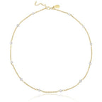 Dainty Gold Necklace for Women,Trendy 18k Gold Vermeil Sterling Silver Choker Necklace Thin Beaded Choker Necklaces Womens Simple Jewelry Gift for Valentines Day - color: June - Moonstone