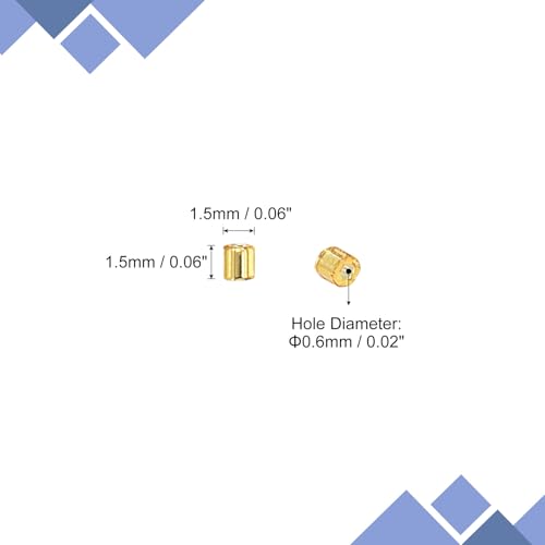 uxcell 1400Pcs Glass Bugle Beads, 1.5x1.5mm Tube Mini Loose Glass Seed Spacer Bead for DIY Earrings Necklaces Bracelets Jewelry Making (Silver-Gold) - color: Silver-Gold, size: 1.5x1.5mm