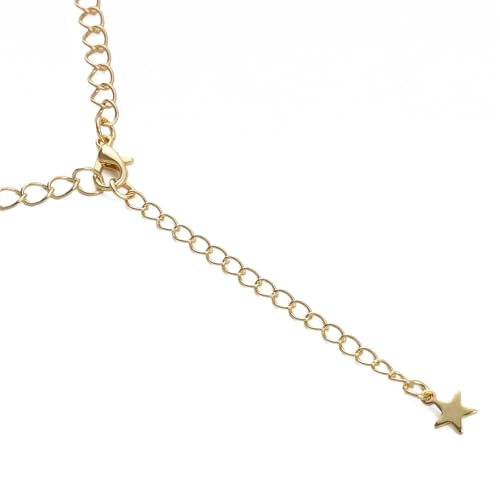 BEADIA 14K Gold Plated Extender Chains 75mm 20pcs Star Extension Tail Chains for Jewelry Making Findings - color: Star