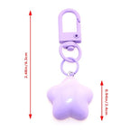 20PCS Chubby Star Keychain Pendant Mixed Colors 2.4cm/0.94in Cute and Versatile Bag Accessory Jewelry Making Charm Party Gift Set Couple or Bestie Gift