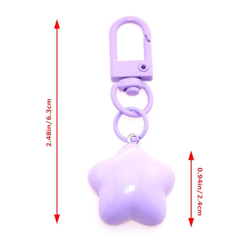 20PCS Chubby Star Keychain Pendant Mixed Colors 2.4cm/0.94in Cute and Versatile Bag Accessory Jewelry Making Charm Party Gift Set Couple or Bestie Gift
