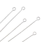 Shapenty 200PCS Mini Metal Wire Eyepins Beading Small Open Eye Head Pins Needles Bulk for DIY Craft Bead Earring Pendant Necklace Bracelet Jewelry Charm Finding Making (35mm/1.38inch, Silver) - color: Silver, size: 35 mm