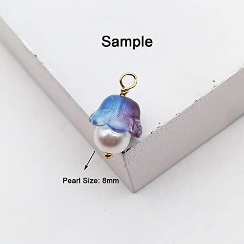 INSPIRELLE 100pcs Flower Crystal Glass Bead Caps Lily of the Valley Beads for Jewelry Making and DIY Craft Accessories (Mixed, 11 * 11 * 7mm) - color: Lily of the Valley