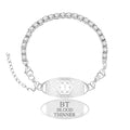 Women's Medical ID Bracelet with White Zircon Tennis Chain, Interchangeable Engraved Plate, Adjustable Lobster Clasp, Lightweight, Hypoallergenic, for Running, Outdoor, Daily Wear - color: White-BLOOD THINNER