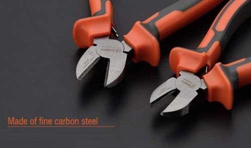 Edward Tools Harden Pro Wire Cutters Diagonal Pliers 6” - Heavy Duty Side Flush Cutters for Wire, Zip Ties, Crafting, Electrical Wire - Fine Carbon Steel - Spring Loaded Ergo Grip Handle (1)