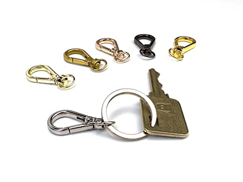 10 Pcs Heavy Duty Swivel Lobster Claw Clasps 3/8 Inch Push Gate Snap Hooks Trigger Clips for Handbag Purse Keychain - color: Gunmetal Black