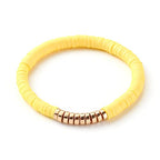 Ornaland 12 PCS Heishi Surfer Bracelets Polymer Clay Heishi Beads Stretch Bracelets Bohemia Bracelets Summer Beach Jewelry for Women Men
