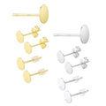 30PCS 14K Gold and Silver Flat Pad Earring Posts Hypoallergenic Earring Studs with 925 Sterling Silver Post for DIY Jewelry Making Findings - color: C Style -14K Gold and Silver Flat Pad