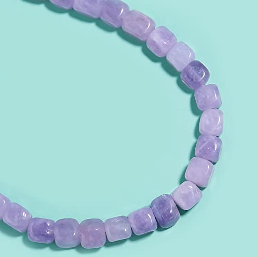 8MM Natural Amethyst Gemstone Loose Square Cube Beads Stone Healing Power for Jewelry Making DIY Bracelet Necklace - color: Amethyst