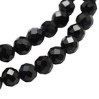 LiQunSweet 130 Pcs 3mm Natural Black Spinel Beads Strands Faceted Round Small Loose Crystal Gemstone Bead Spacer for DIY Jewelry Craft Making - color: Natural Black Spinel Beads_3mm