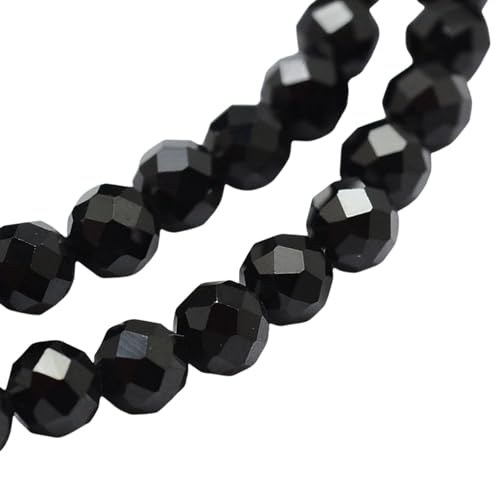 LiQunSweet 130 Pcs 3mm Natural Black Spinel Beads Strands Faceted Round Small Loose Crystal Gemstone Bead Spacer for DIY Jewelry Craft Making - color: Natural Black Spinel Beads_3mm