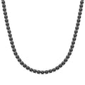 Richsteel Clear/Black 3mm Cubic Zirconia Tennis Chain Necklace for Women and Men 16/18 Inch Stainless Steel/Gold Plated Jewelry(with Gift Box) - style: 03-Steel-Black CZ
