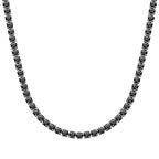 Richsteel Clear/Black 3mm Cubic Zirconia Tennis Chain Necklace for Women and Men 16/18 Inch Stainless Steel/Gold Plated Jewelry(with Gift Box) - style: 03-Steel-Black CZ