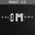 AUEAR, 104 Pack Silver A-Z 8mm Full Rhinestone Slide Crystal Alphabet Letter Charm Alloy for Bracelets Necklace Wristbands DIY Jewelry Making - color: Silver, size: 104 Pack