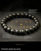 Forge & Foundry Faceted Matte Black Onyx Stone Beaded Bracelet | Custom Signature Stainless Steel Bead | ‘Pindar’ | 8mm and 10mm Bead Desgins | Refined Hand-Crafted Jewelry - color: 8mm Black, size: Medium