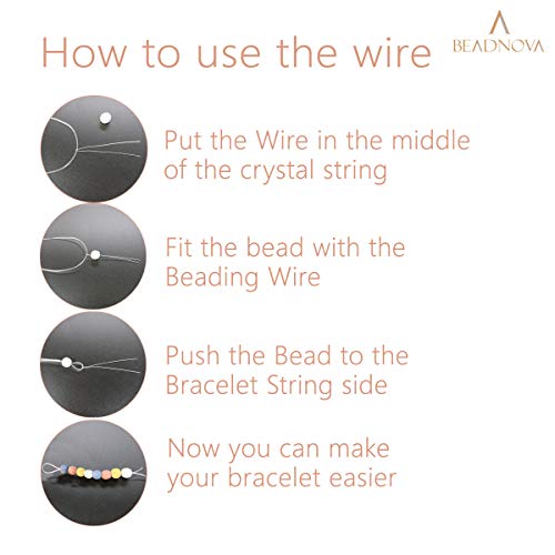 BEADNOVA 1.2mm Bracelet String Clear Craft Wire Stretch String Cord for Jewelry Making Beading Thread Elastic Thread Cord (50m) - size: 1.2mm