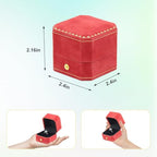 Jewelry Ring Box, Velvet Wedding Ring Box Small Travel Jewelry Box for Business, Engagement, Wedding, Bridesmaid and Mother's Day - Red - color: Ring Box-Red
