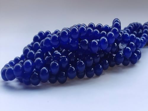 Stone Beads 6mm 140pcs Dark Blue Chalcedony Beads Round Loose Gemstones Beads for Bracelet Necklace Jewelry Making (6mm, 60631 Dark Blue Chalcedony) - color: Dark Blue Chalcedony Beads, size: 6mm