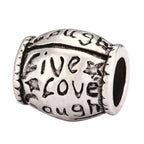 40pcs Live Love Laugh Large Hole Loose Beads (4.5mm Hole) Antique Silver Metal Spacer for DIY Craft Jewelry Making MEC-C9 - size: Live Love Laugh Bead