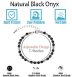 LPBeads Beaded Bracelets for Women Energy Gemstone Charm Jewelry Adjustable Bracelet Gifts for Mom, Daughter, Wife, Friends, Bestie - color: Black Onyx