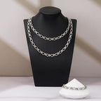 YOUBEIYEE 2 Meters Stainless Steel Jewelry Making Chains Oval Link Chains Bulk for Women Necklace DIY with Jewelry Accessories - color: Dumbbell Silver