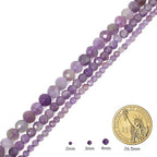 Natural Amethyst Beads, 3mm 120pcs Small Round Faceted Loose Gemstones for DIY Jewelry Making, Handmade Bracelet and Necklace Crafting, with Size Card - color: Amethyst, size: 3mm