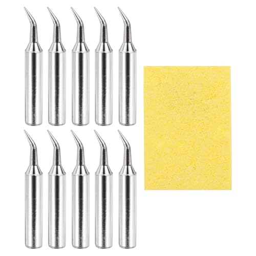 MECCANIXITY Pack of 10 900M Solder Tips Internally Heated Soldering Tips with Cleaning Sponge Pad Replacement Welding Accessories Kit for Electrical Solder Station Tip (900M-T-IS) - style: 900M-T-IS