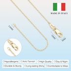 Solid 18K Gold Plated 925 Sterling Silver Chain Necklace for Women, 1.1mm Thin Dainty Cable Chain Non Tarnish & Sturdy Women's Chain Necklace 14/16/17/18/20/22/24 Inches - color: Yellow Gold, size: 22 Inch