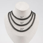 10PCS 16inch Stainless Steel Miami Cuban Chains Necklaces Hip Hop Punk Black Necklace Bulk Jewelry for Men and Women - color: Black 16", size: 1.8mm