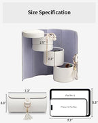 Vlando Valentine Day Gift for Wome, Travle Jewelry Organizer, Bridal Shower, Bridesmaid Gifts for Wedding Day, Bridesmaid Proposal Gifts, Travel Jewelry Case - White - color: B. White