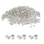 uxcell 500 Pcs Tube Crimp Beads, 2x2mm Copper Crimp Beads End Stopper Beads Tiny Loose Spacer Beads for Earrings Necklaces Bracelets Pendant DIY Crafts, Silver - color: Silver, size: 1.6 mm
