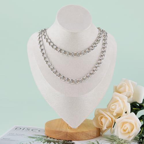UMAOKANG 6.6 Feet Jewelry Chain for Jewelry Making Stainless Steel Chains Bulk for Men and Women Necklace DIY Jewelry Making Chain Roll - color: Cable (Steel)