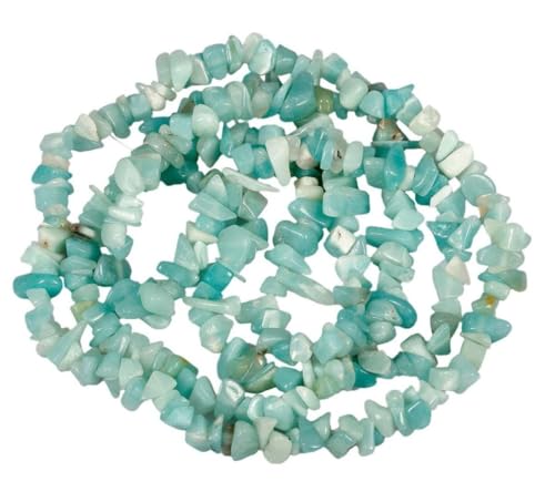 Adabele 31 Inch Natural Blue Amazonite Gemstone Chip Loose Beads Drilled Hole Free Form 5mm-8mm Gem Stone Spacer for Craft Jewelry Making GZ1-2 - color: Amazonite, size: 31 Inch/1 Strand