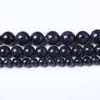 12MM Blue Sand Round Loose Beads Natural Gem Beads Crystal Energy Stone Beads for Jewelry Making DIY Bracelet Necklace - color: Blue Sand, size: 12mm