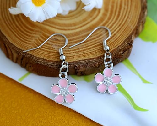 Anjulery 30Pcs Flower Charms for Jewelry Making and Crafting - Enamel Charms for Bracelets Earrings Necklaces Pendants (30Pcs Silver-B) - color: 30Pcs Silver-B