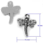 Heather's cf Silver Sea Charms – Antique Pendants, Non-Tarnish, Lead-Free & Nickel-Free, Bulk Ocean Animal Charms for DIY Jewelry, Bracelets, Necklaces, Earrings, Beach Craft Supplies (Sea Animals) - color: Dragonfly charms-96pcs