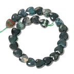 22pcs Faceted Heart Stone Beads Natural Indian Agate Bead 8mm Crystals and Healing Stones for Jewelry Making Supplies, Friendship Bracelet Kit, Love Gifts - color: Indian Agate