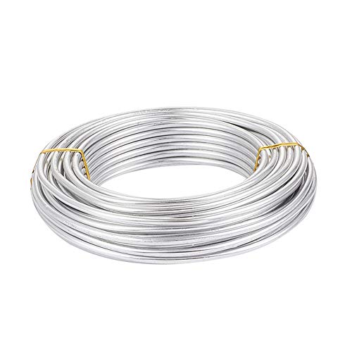 Pandahall 53 Feet Silver Aluminum Wire 4mm Metal Craft Wire for DIY Manual Arts Jewelry Making(Silver)