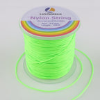 LUSTEMBER 0.8mm Nylon String, Strong Bracelet String, Durable Nylon Cord for Jewelry Making, Bracelets, Beading, Necklaces, Rattail Braiding, Kumihimo, Wind Chimes, Blinds and Handicrafts - size: Fluorescent Green